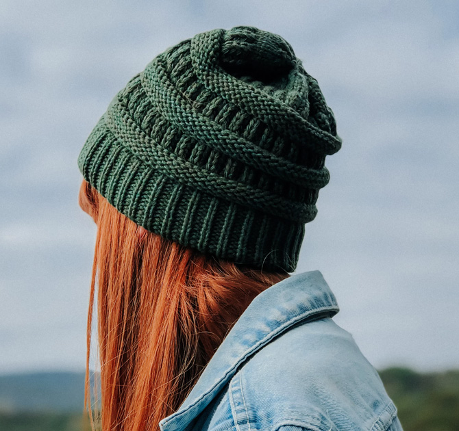 Knit Hat in Green